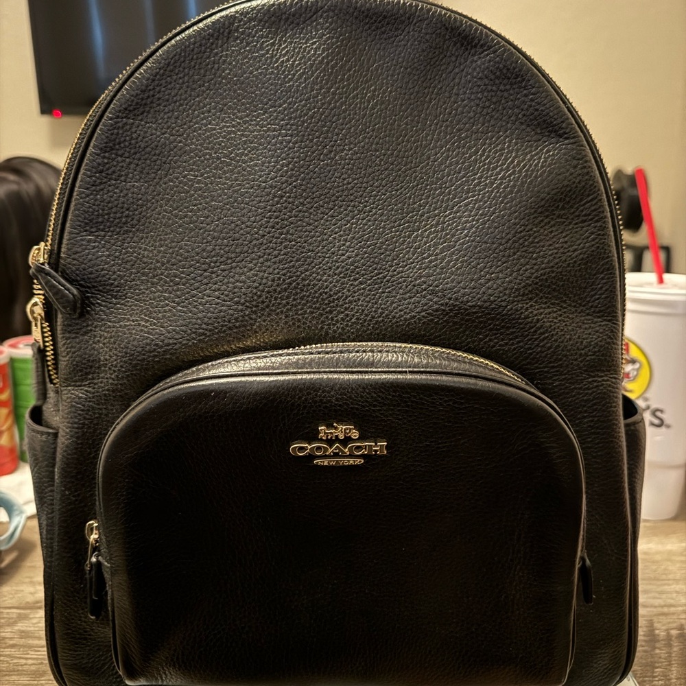 Coach Black Leather Women’s Backpack